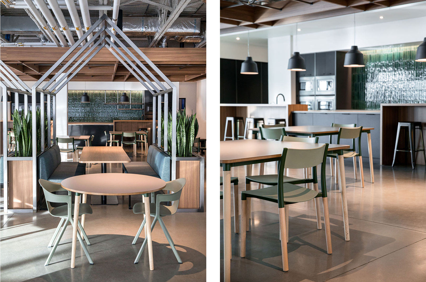 Reconfigurable soft seating in an atrium lounge